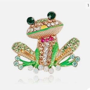 Frog Brooch Pins for Women Men, Enamel Rhinestone Colorful